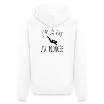 J'peux pas j'ai Plongée - Humour Nautique - Veste à capuche bio Premium Unisexe - blanc - Dos - Thijin (182cm)