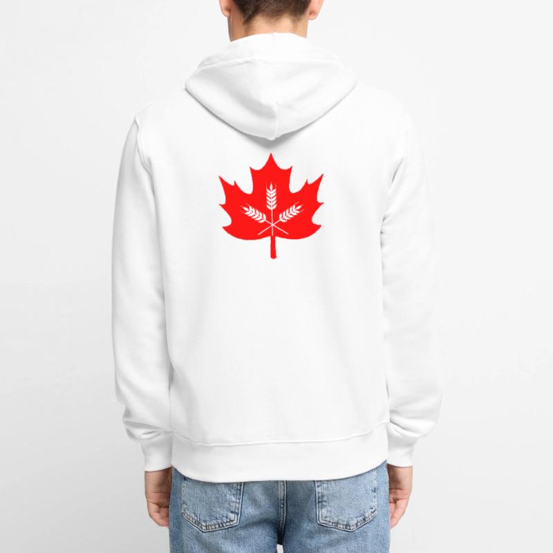 Canada maple leaf grain logo Unisex Premium Organic Zip Hoodie