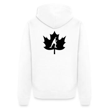 Logo du patinage à la feuille d’érable du Canada - Veste à capuche bio Premium Unisexe - blanc - Dos - Thijin (182cm)