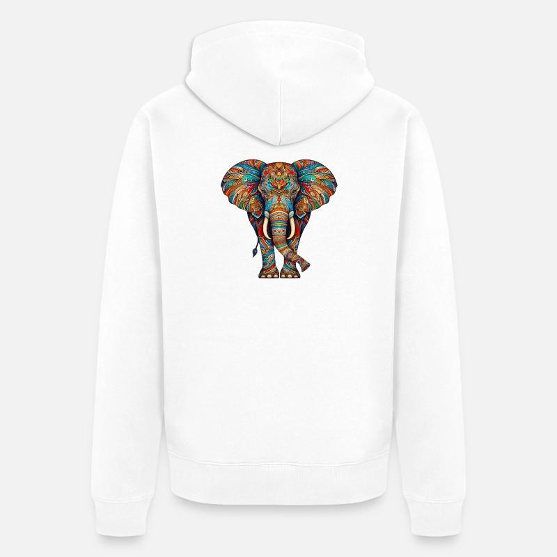 Éléphant - Veste à capuche bio Premium Unisexe - blanc