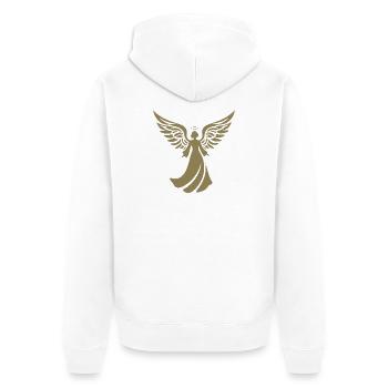 engel silhouette weihnachten heiligenschein - Unisex Premium Bio Zip Hoodie - Weiß - Hinten - Thijin (182cm)