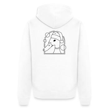 Weihnachtliche Ente im geometrischen Design - Unisex Premium Bio Zip Hoodie - Weiß - Hinten - Thijin (182cm)