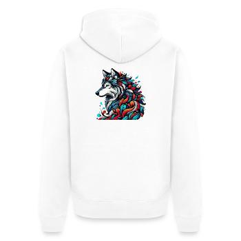 Loup - Veste à capuche bio Premium Unisexe - blanc - Dos - Thijin (182cm)