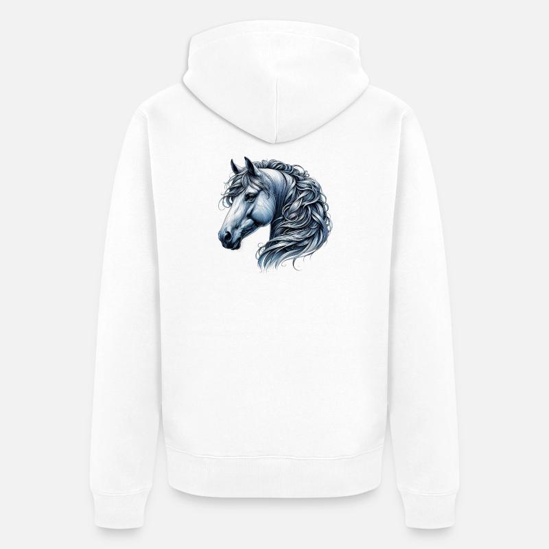 Cheval - Veste à capuche bio Premium Unisexe - blanc