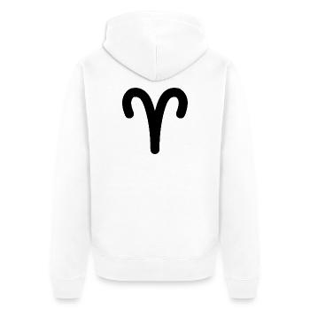 Aries Zodiac Sign Aries - Unisex Premium Organic Zip Hoodie - white - Back - Thijin (182cm)