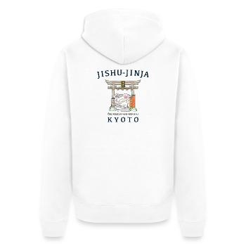 Kyoto in Japan, Jishu-Jinja, Kami for Love, Torii - Unisex Premium Organic Zip Hoodie - white - Back - Thijin (182cm)