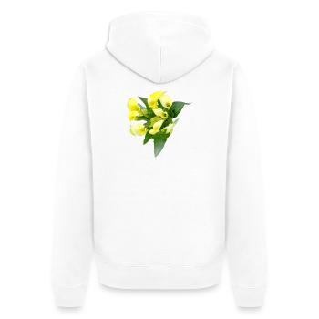 Delicate yellow calla flowers - Unisex Premium Organic Zip Hoodie - white - Back - Thijin (182cm)