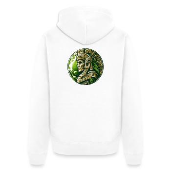 Ancien guerrier aztèque Terre d’or - Veste à capuche bio Premium Unisexe - blanc - Dos - Thijin (182cm)