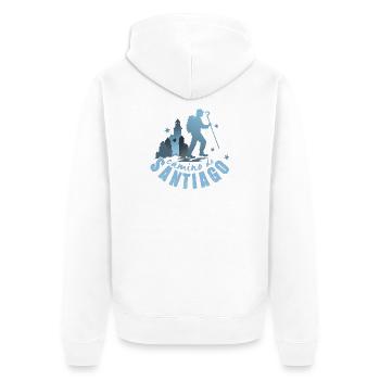 Camino de Santiago, chemin de Compostelle - Veste à capuche bio Premium Unisexe - blanc - Dos - Thijin (182cm)