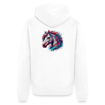 Cheval - Veste à capuche bio Premium Unisexe - blanc - Dos - Thijin (182cm)