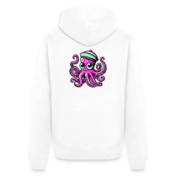 Pieuvre - Veste à capuche bio Premium Unisexe - blanc - Dos - Thijin (182cm)