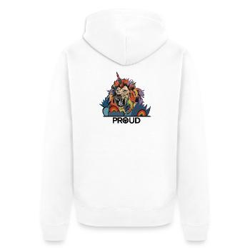Fierté de la licorne du lion LGBTQIA - Veste à capuche bio Premium Unisexe - blanc - Dos - Thijin (182cm)