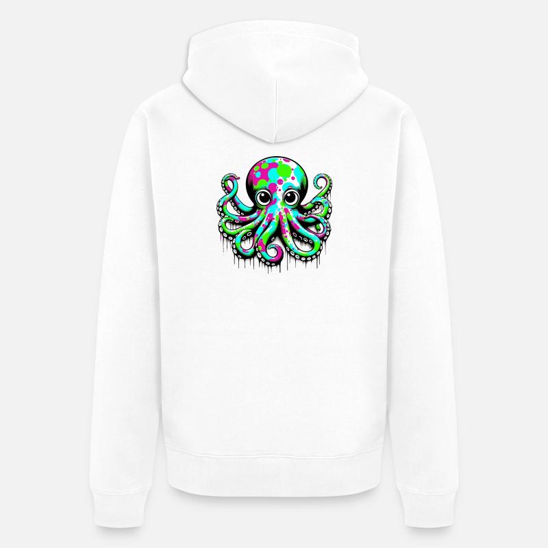 Pieuvre - Veste à capuche bio Premium Unisexe - blanc