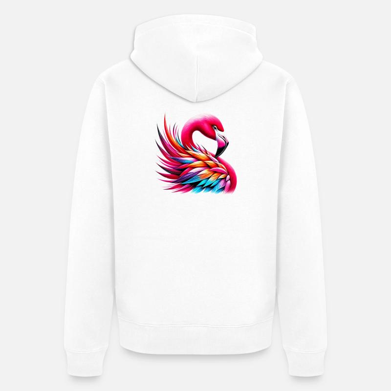 Flamant - Veste à capuche bio Premium Unisexe - blanc
