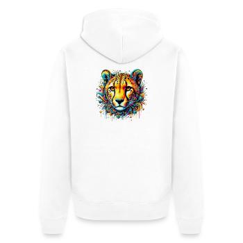 Guépard - Veste à capuche bio Premium Unisexe - blanc - Dos - Thijin (182cm)