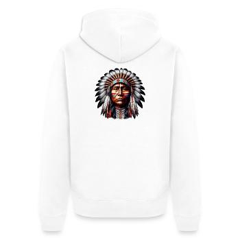 Amérindien Américain - Veste à capuche bio Premium Unisexe - blanc - Dos - Thijin (182cm)