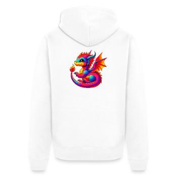 Dragon - Unisex Premium Organic Zip Hoodie - white - Back - Thijin (182cm)