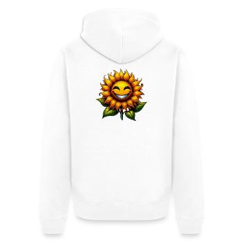 Sonnenblume - Unisex Premium Bio Zip Hoodie - Weiß - Hinten - Thijin (182cm)