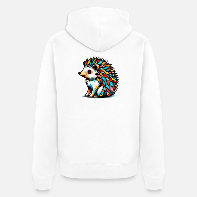 Igel - Unisex Premium Bio Zip Hoodie - Weiß