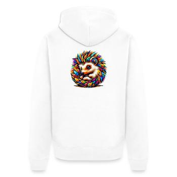 Hedgehog - Unisex Premium Organic Zip Hoodie - white - Back - Thijin (182cm)