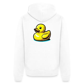 Ente Ente Ente Ente Ente - Unisex Premium Bio Zip Hoodie - Weiß - Hinten - Thijin (182cm)