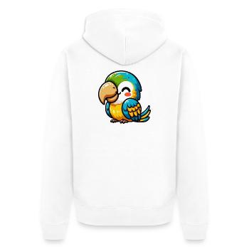 Parrot - Unisex Premium Organic Zip Hoodie - white - Back - Thijin (182cm)