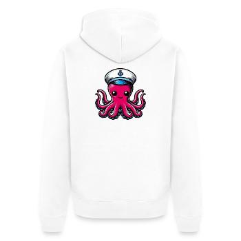 Krake - Unisex Premium Bio Zip Hoodie - Weiß - Hinten - Thijin (182cm)
