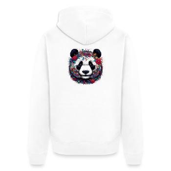 Panda - Unisex Premium Organic Zip Hoodie - white - Back - Thijin (182cm)