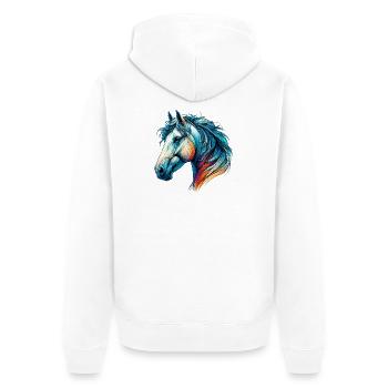Cheval - Veste à capuche bio Premium Unisexe - blanc - Dos - Thijin (182cm)