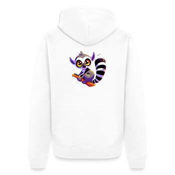 Lémurien - Veste à capuche bio Premium Unisexe - blanc - Dos - Thijin (182cm)