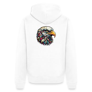Eagle - Unisex Premium Organic Zip Hoodie - white - Back - Thijin (182cm)