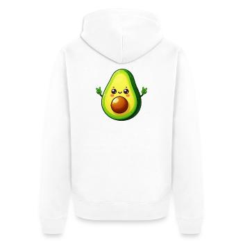 Avocado - Unisex Premium Bio Zip Hoodie - Weiß - Hinten - Thijin (182cm)