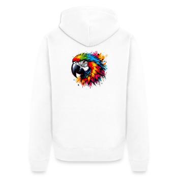 Perroquet - Veste à capuche bio Premium Unisexe - blanc - Dos - Thijin (182cm)