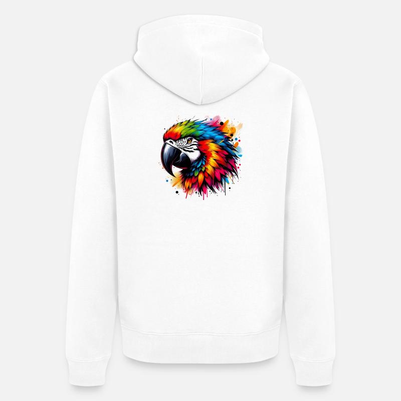 Perroquet - Veste à capuche bio Premium Unisexe - blanc