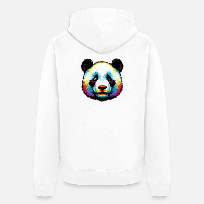 Panda - Veste à capuche bio Premium Unisexe - blanc