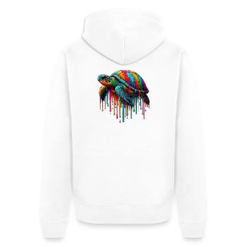 Turtle - Unisex Premium Organic Zip Hoodie - white - Back - Thijin (182cm)