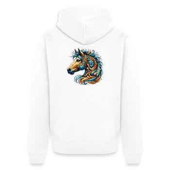 Cheval - Veste à capuche bio Premium Unisexe - blanc - Dos - Thijin (182cm)