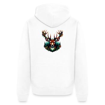 Cerf - Veste à capuche bio Premium Unisexe - blanc - Dos - Thijin (182cm)