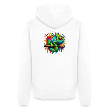 Caméléon - Veste à capuche bio Premium Unisexe - blanc - Dos - Thijin (182cm)