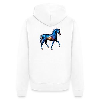 Cheval - Veste à capuche bio Premium Unisexe - blanc - Dos - Thijin (182cm)