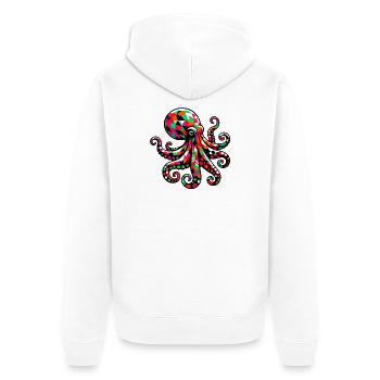 Krake - Unisex Premium Bio Zip Hoodie - Weiß - Hinten - Thijin (182cm)