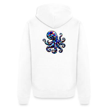 Octopus - Unisex Premium Organic Zip Hoodie - white - Back - Thijin (182cm)