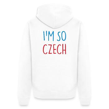 I'M SO CZECH Czech Republic - Unisex Premium Organic Zip Hoodie - white - Back - Thijin (182cm)