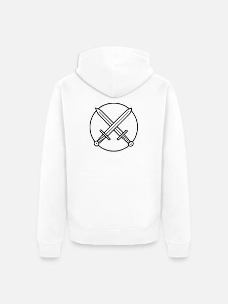Épées croisées - Veste à capuche bio Premium Unisexe - blanc
