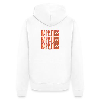 Concevez avec les écritures révolutionnaires de Tuss Rapp - Veste à capuche bio Premium Unisexe - blanc - Dos - Thijin (182cm)