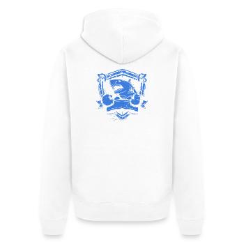 Shark with boxing gloves - Unisex Premium Organic Zip Hoodie - white - Back - Thijin (182cm)