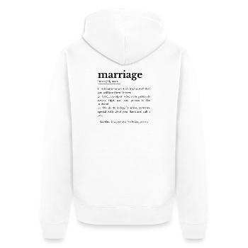 Marriage Funny definition - Unisex Premium Organic Zip Hoodie - white - Back - Thijin (182cm)