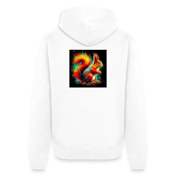 Eichhörnchen - Unisex Premium Bio Zip Hoodie - Weiß - Hinten - Thijin (182cm)