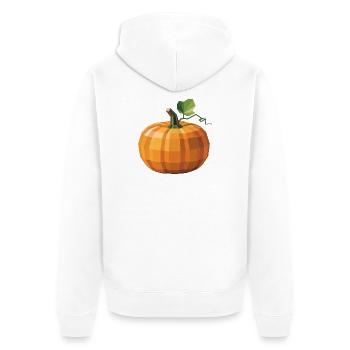 Kürbis - Cooles Low Poly Logo - Unisex Premium Bio Zip Hoodie - Weiß - Hinten - Thijin (182cm)