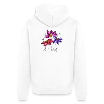 Blumen - Unisex Premium Bio Zip Hoodie - Weiß - Hinten - Thijin (182cm)